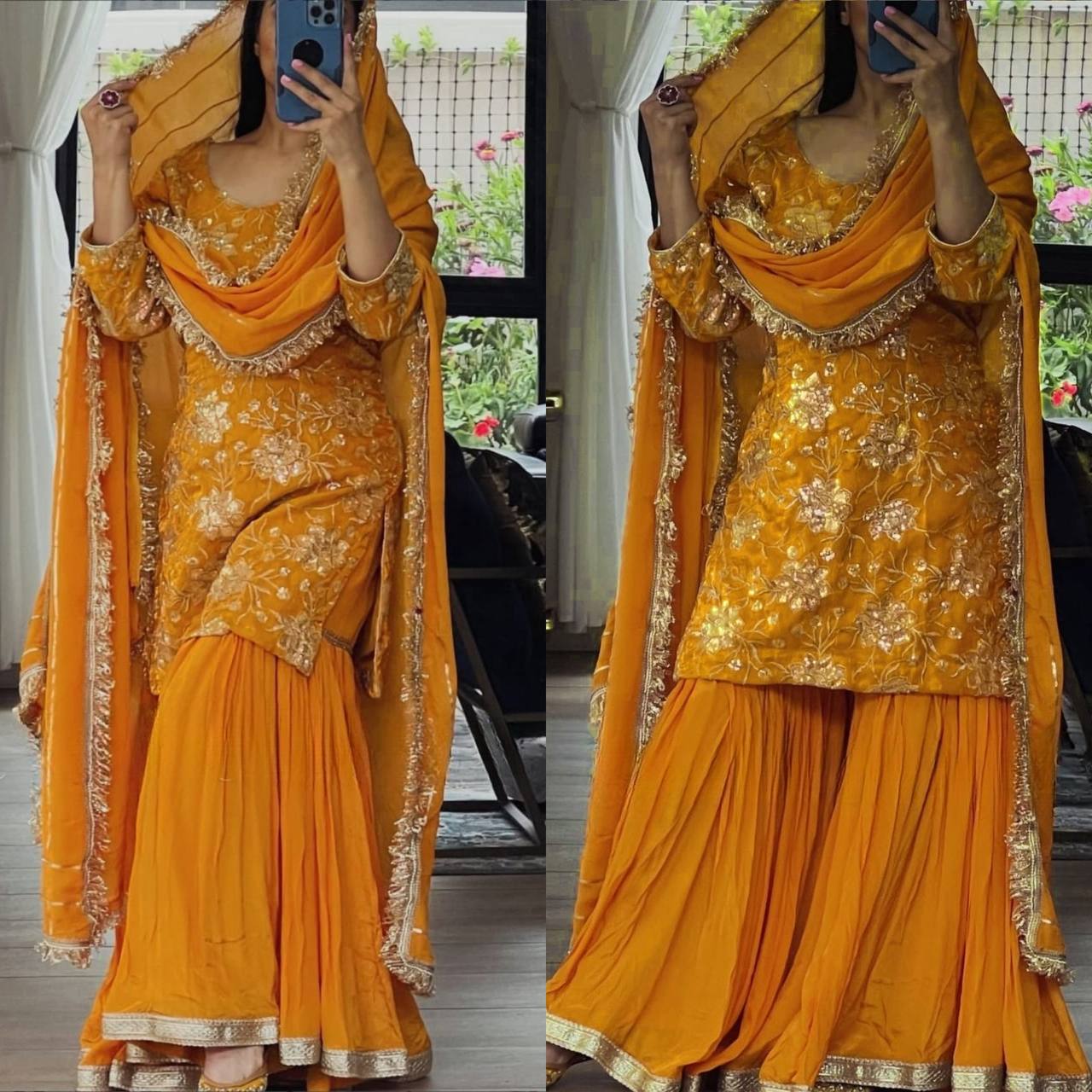 Luxe Mustard Embellished Haldi Ensemble